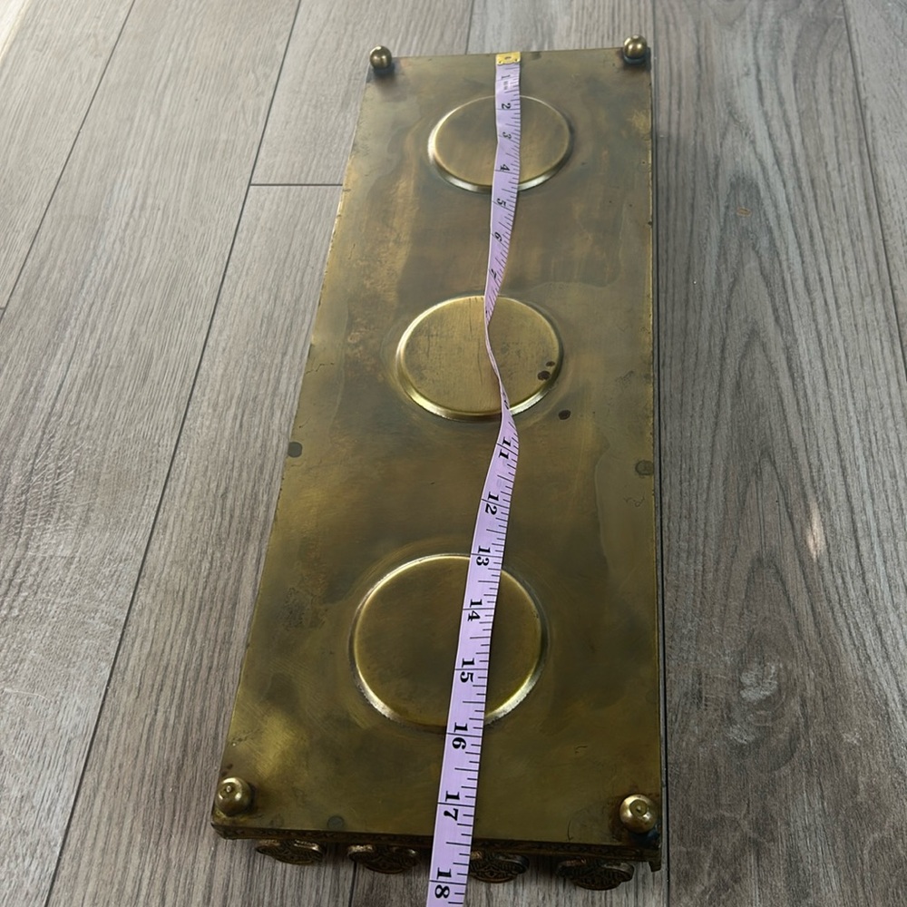 Vintage brass boho candle tray - Picture 3 of 5